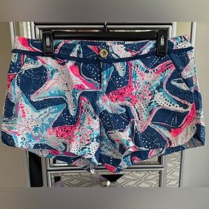 Lilly Pulitzer Adie Shorts in the "Indigo Star Struck”